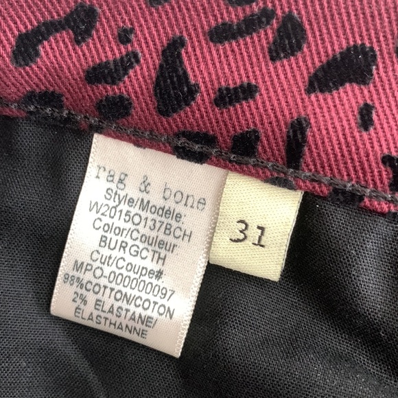 Rag & Bone Hana Burgundy Cheetah print crop pants - Picture 7 of 9